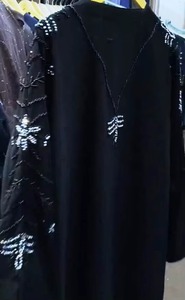 Best Quality Womens Front Open Kimono <b>Abaya</b> with Exclusive 3D Floral Hand Embroidery and Premium Finish - Product Image 5