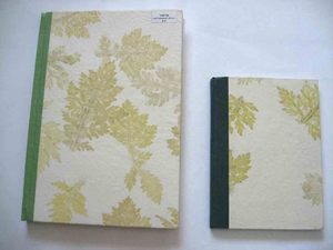Carnet promotionnel en gros Camelon Exports, 48 feuilles / 96 pages, papier recyclé fait main en coton, couleur crème, avec logo imprimé - Product Image 3