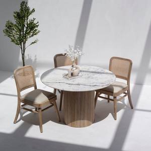 Mesa de Comedor Redonda con Tapa de Mármol Vandana Aureo Nova, con un Diseño Moderno y Elegante - Product Image 3
