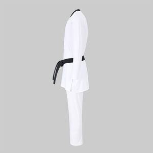 Customizable Taekwondo Uniform with <b>Black</b> Trim for Professionals Lightweight Durable with Custom Logos & <b>Labels</b> OEM Service - Product Image 3