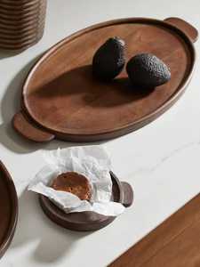 Assiettes rectangulaires en bois d'acacia de 6 pouces, plateaux de service, assiettes de présentation en bois, vaisselle moderne de luxe, compatibles lave-vaisselle - Product Image 4