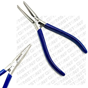 Pince d'extension de cheveux en acier inoxydable à bouche plate de 6 pouces avec outil de retrait et d'ajustement de la poignée bleue antidérapante couleur argent - Product Image 6