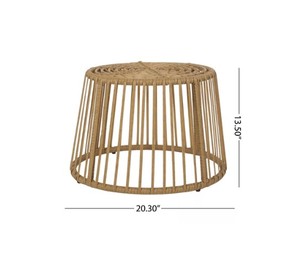 Handwoven Natural Rattan <b>Storage</b> Side <b>Table</b> with Removable Lid Round Wicker <b>End</b> <b>Table</b> for Living Room Bedroom Boho Home Decor - Product Image 2