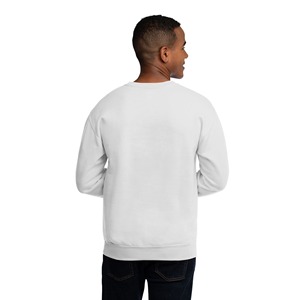 Men's <b>White</b> Crew Neck Sweatshirt Regular Fit Cotton French Terry Pullover Casual Autumn Wear - Product Image 2