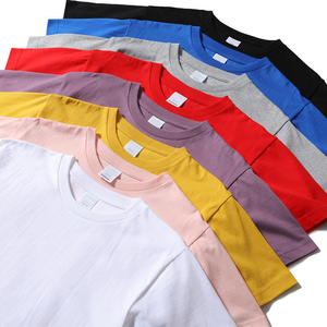 เสื้อยืดคอกลมแขนสั้นผ้าฝ้ายเรียบสำหรับผู้ชายอินเทรนด์ทรงปกติสีทึบลำลองผ้าเจอร์ซีย์ถักสีดำ - Product Image 1