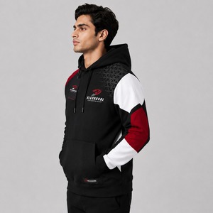 Sweat à capuche personnalisable pour homme, en polyester/coton, style hiver, classique, uni, avec logo brodé, poche kangourou, épais - Product Image 3