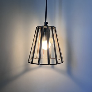 Black Glass Bell Pendant <b>Light</b> LED Hanging Soft Warm White <b>Small</b> Living Room <b>Ceiling</b> Lamp - Product Image 1