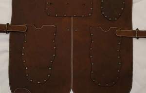 SALUBRIOUS SPORTS SS-LA-001 Unisex Polished Shiny Dark Cowhide Split Leather Welding Apron with <b>Spark</b> Proof Features - Product Image 1