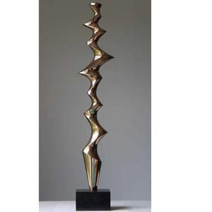 Sculpture abstraite durable en laiton et aluminium, art décoratif en métal, statue, figurine métallique pour hôtel, décoration de table à domicile - Product Image 3