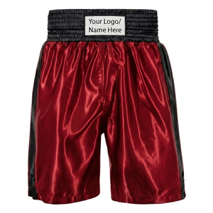 Pantalones Cortos de Boxeo de Satén Personalizables con Logotipo Personalizado, Pantalones Cortos de Muay Thai, Ropa de Gimnasio, Fabricante de Ropa de Combate de Pakistán, Pantalones Cortos de Boxeador - Product Image 1