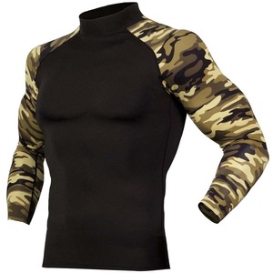 Customized Manufacturer Nylon Spandex Shirt Lightweight Muscle Fit Workout Training T-shirt Men's Compression Shirt Gym - Product Image 1