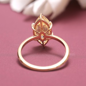 Bague de fiançailles solitaire en diamant jaune de laboratoire taille marquise certifié IGI en argent sterling 925 massif - Product Image 4