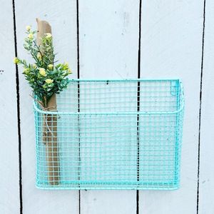 <b>Iron</b> Wall Hanging Basket with Decorative Wire Design for Home Organization and Stylish Wall Decor - Product Image 1