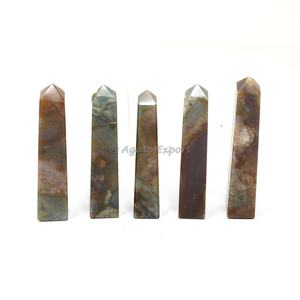 Tour d'obsidienne en acajou pour la mise à la terre et la protection Quartz d'amour poli Point de cristal rouge et noir Guérison et équilibre des chakras - Product Image 5