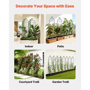 Set di 6 Tralicci per Giardino delle Rose 71 x 20 Pollici, Finitura Verniciata a Polvere con Comodo Sistema di Chiusura per Recinzioni e Cancelli - Product Image 6