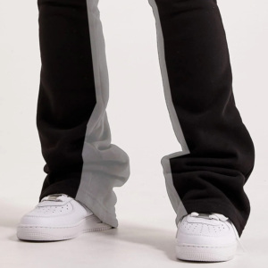<b>Men's</b> Black Sweatpants <b>White</b> Letter Print Elastic Waist Casual Fit Midweight Worsted Fabric Eco-Friendly Breathable Cotton Blend - Product Image 4