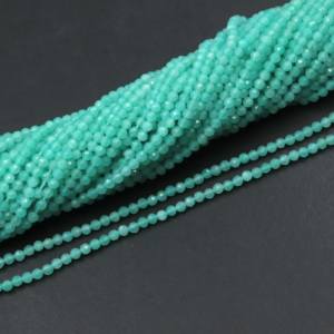 Cuentas de Amazonita Natural Grado AAA, Forma Rondelle Facetada, 3mm-3.5mm, Azul Cielo, Perforadas al Centro, Certificadas por CMA, Hilo de 13 Pulgadas para Joyería - Product Image 5