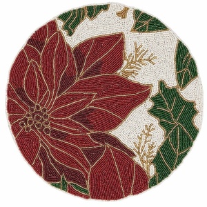 Nouveau design moderne, set de table en verre perlé fait main à motif floral, antidérapant, résistant à la chaleur, pour mariage, banquet, dîner, décoration de fêtes - Product Image 2
