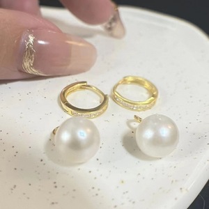 <b>Edison</b> Natural Freshwater Pearl Dangle Earrings Versatile Luxury Fashion with Horseshoe Buckle <b>Light</b> Temperament - Product Image 3