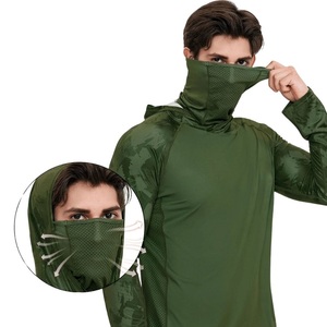 Wholesale Custom Sublimated Printed Men's Fishing Team Hoodie With <b>Face</b> Mask Custom Spandex/Polyester For Pitching Fishing - Product Image 1