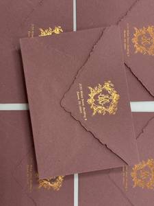 Cartes d'invitation imprimées sur papier festonné avec enveloppes pour mariages, événements, papeterie de luxe, cadeaux, célébrations et vente en gros - Product Image 4