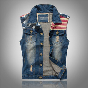 Suppliers jean Men's Casual Slim Fit Quick Dry Breathable Sleeveless Denim Vest Classic <b>Button</b> Jean Jacket - Product Image 4