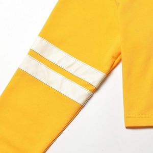 เสื้อฮู้ดครอปสีเหลือง Perfashion แขนยาว ผ้าถัก สีพื้น สไตล์ลำลอง เสื้อผู้หญิงสำหรับฤดูใบไม้ร่วง - Product Image 2