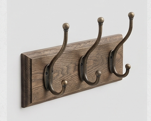 Fine Quality Metal Wall <b>Hooks</b> With Wooden Base Perfect For Home Bathroom, Kitchen And Elegant Coat Hangers - Product Image 4