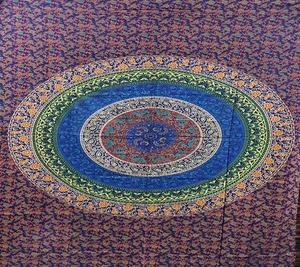 Drap de lit indien 6 couleurs imprimé Barmeri 100% coton tissu simple et tenture murale pour la décoration intérieure disponible GC-TP-160. - Product Image 1