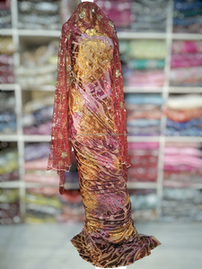 Impresionante diseño e impreso por el fabricante indio para ocasiones Somalian Maqbal Dirac Set para damas musulmanas somalíes - Product Image 3