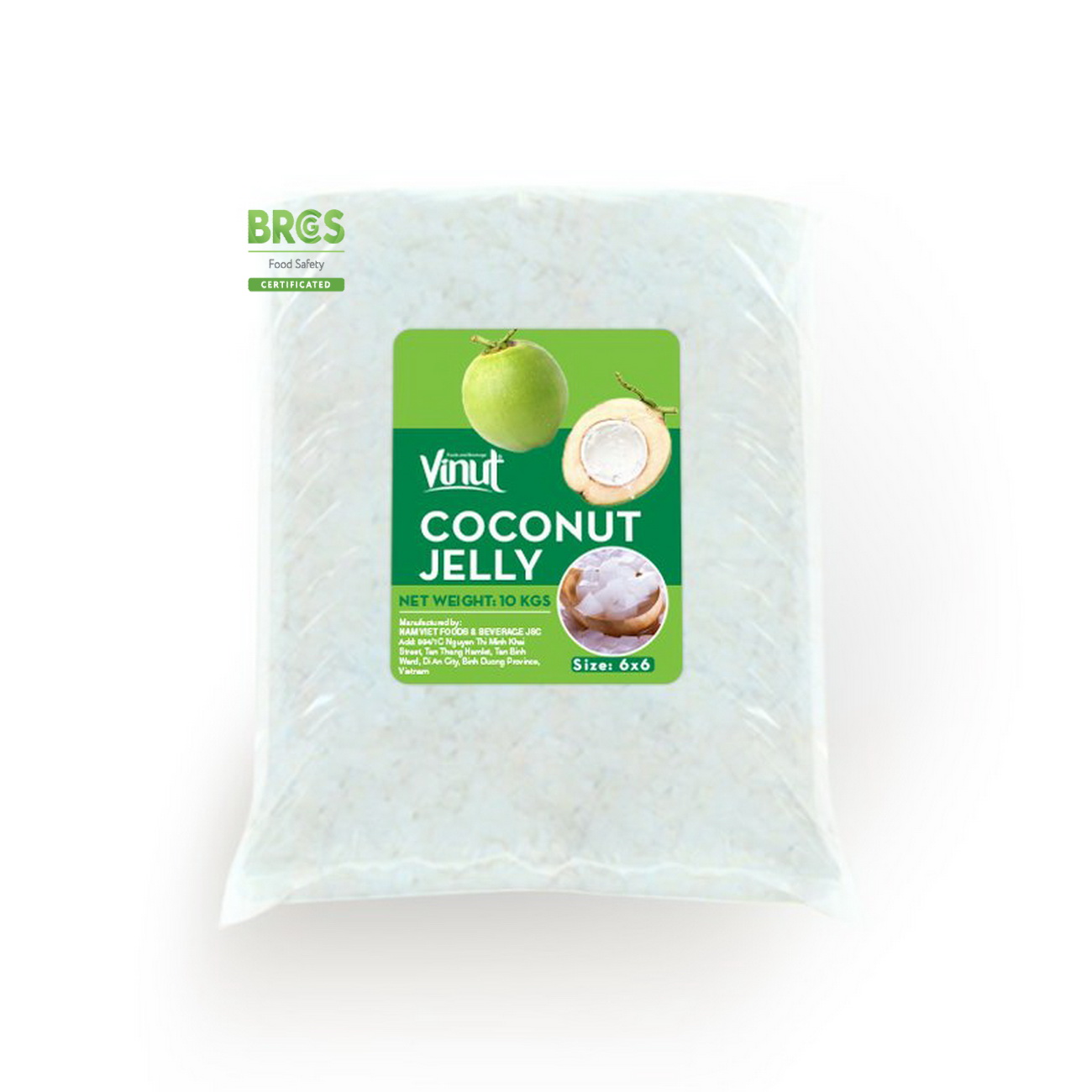 VINUT Coconut - 10kg Bag 6x6mm Premium-Quality Coconut Jelly 100% Natural Manufacturer Directory Dry Coconut Price