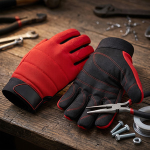 Gants de mécanicien Amara en cuir synthétique haute résistance, anti-dérapants, résistants à la chaleur, pour une protection industrielle optimale. - Product Image 5