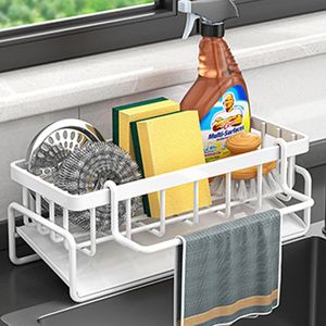 Classic Iron Kitchen Sink Organizer With Strong Frame For Holding Dishwashing Liquid <b>Sponge</b> Brush And Kitchen Tools - Product Image 4