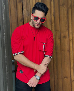 เสื้อยืดสตรีทคุณภาพสูงแขนสั้นโอเวอร์ไซส์สำหรับทุกเพศเสื้อยืดระบายอากาศเปิดไหล่ตกแบบออกแบบได้ตามต้องการ - Product Image 3