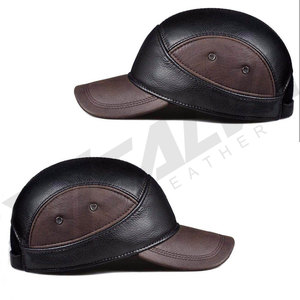 Casquette de baseball en cuir véritable de haute qualité, unisexe, bleue, réglable, imperméable, pour sports de plein air, hiver - Product Image 3
