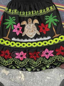 Jupes mi-longues pour femmes, vintage, confortables, respirantes, avec broderie, tricotées, écologiques, 100% polyester, anti-rides - Product Image 4