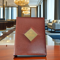 Porte-menu en cuir PU format A4 personnalisé pour restaurant, avec clip, logo personnalisé, design moderne, toutes couleurs, certifié ISO9001, MOQ 25 M&Z