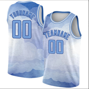 Maillot de basketball unisexe personnalisé en gros, anti-bactérien, imprimé, séchage rapide, respirant, en polyester, numéros noirs, pour équipes de club - Product Image 4