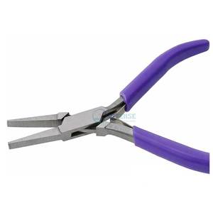 คีมปากแบนสแตนเลส 114 นิ้ว ด้ามจับไวนิลสีม่วง สปริงคู่ สำหรับทำเครื่องประดับ สร้อยข้อมือ - Product Image 1