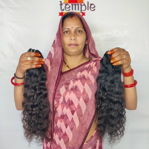 Extensiones de Cabello Humano Virgen Remy Indio, Ondulado Profundo, Doble Trama, Puntas Completas, Cabello a Granel, Color Negro Natural, 100g - Product Image 3