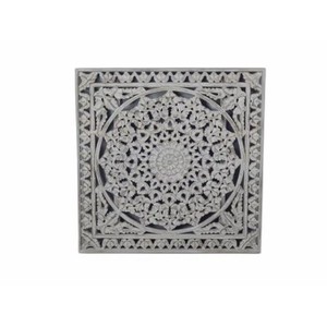 Sheesham Wood Geometric Square Wall Panel Brass Inlay | Handcrafted Traditional Moradabad <b>Art</b> 36x24x2 cm Aqudus Saleem AS-2401 - Product Image 2