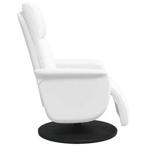 Fauteuil inclinable en similicuir blanc avec repose-pieds - Product Image 5