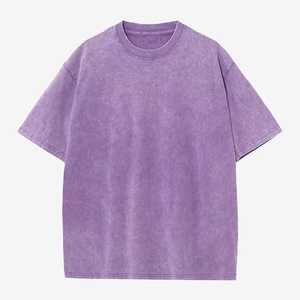 Camiseta de Algodón Oversize para Hombre, Azul Sólido, Cuello Redondo, Manga Corta, Estilo Casual, Tejido Jersey, Teñido Liso, Corte Regular - Product Image 5