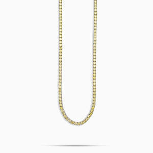 Yellow Moissanite Tennis Necklace VVS1 Canary Yellow Stone <b>Chain</b> 925 Sterling <b>Silver</b> Hip Hop Jewelry - Product Image 1