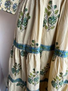 Vestido indio de algodón estampado a mano, muy vendido, 100% bordado floral, estilo casual, largo maxi, a precio de fábrica. - Product Image 3