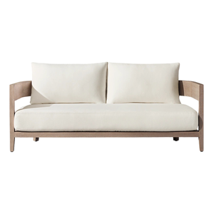 Premium Outdoor <b>Sofa</b> Solid Teak Frame Two-Seater <b>Waterproof</b> Cushion Contemporary Patio Lounge Couch Luxury Garden Furniture - Product Image 5