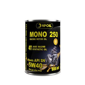 Aceite de Motor Sintético NPOIL Mono 250 5W-40 (Lata Metálica) con Máxima Resistencia al Calor y Protección del Motor para Motos y Scooters - Product Image 3