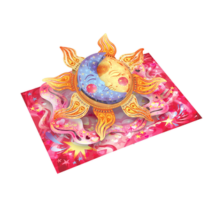 Custom <b>Valentine's</b> Day 3D Pop Up Card Moon and Sun Design Handmade Love and Heart Design Greeting Cards For <b>Valentine</b> - Product Image 5