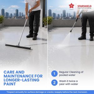 Peinture d'étanchéité acrylique Star Aqua Shield pour toitures et terrasses en béton, application au pinceau, élastomère à base d'eau - Product Image 4