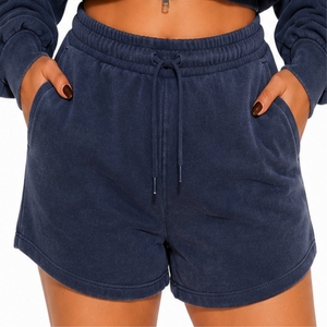 Ensemble haut court et short pour femme, vêtements décontractés pour la maison, tenue deux pièces respirante et légère - Product Image 5